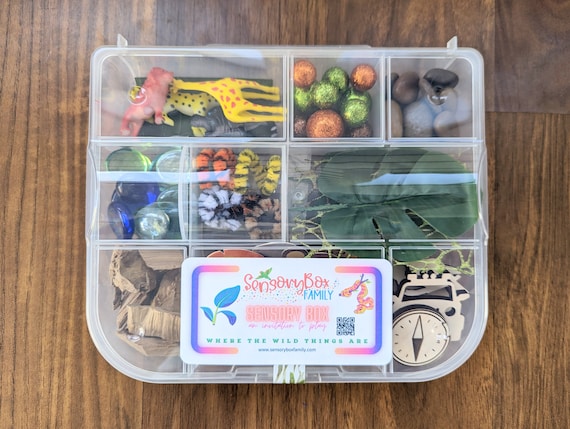 Jungle Safari Zoo Sensory Box Loose Parts Play Tinker Tray Montessori