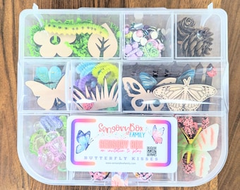 Butterfly Life Cycle Sensory Box Loose Parts Play Tinker Tray Montessori
