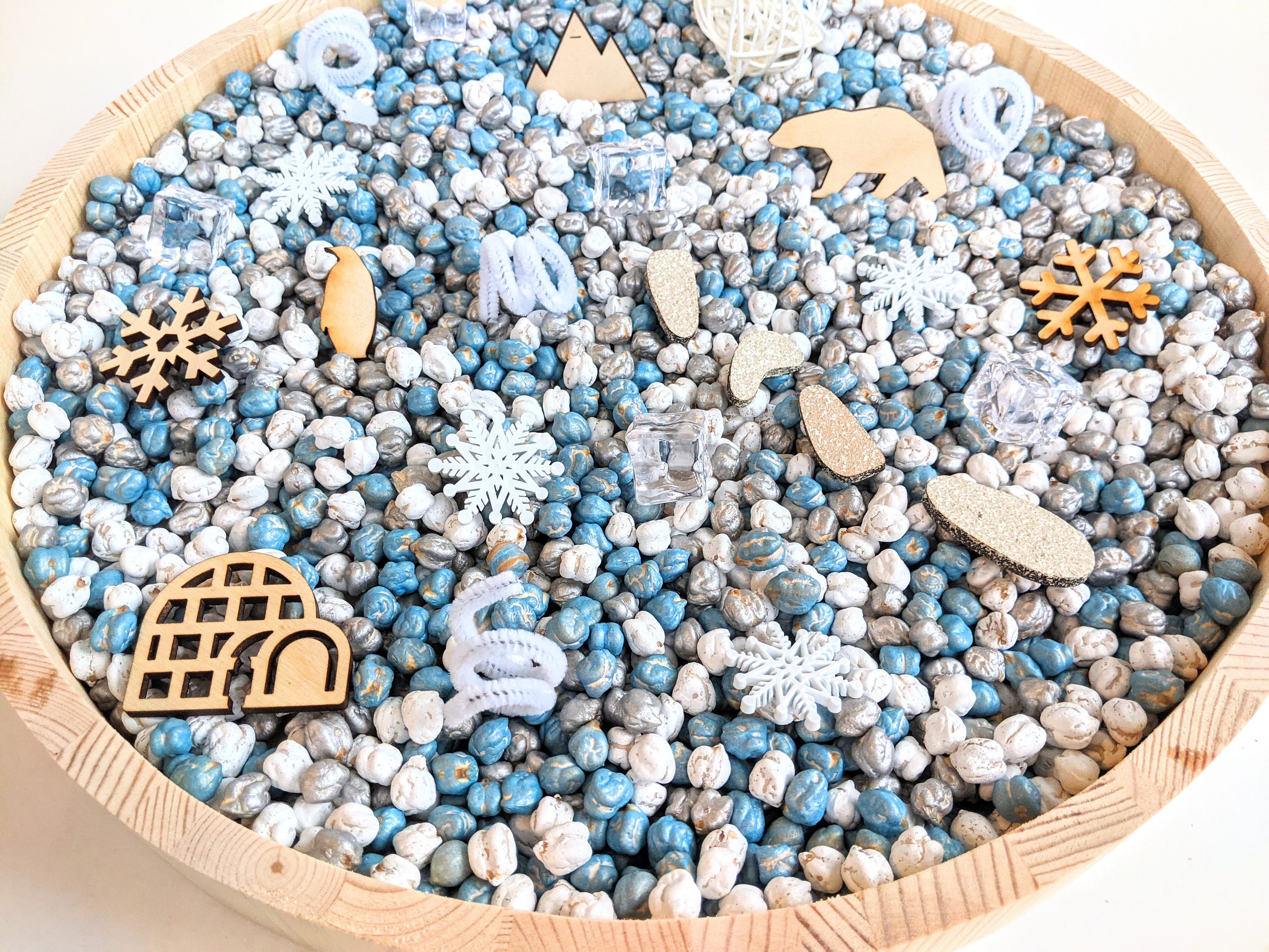 Sensory Bin Filler Winter Christmas Holiday Themed, Invitation to Play, Loose Parts Play, Montessori, Sensory Tray
