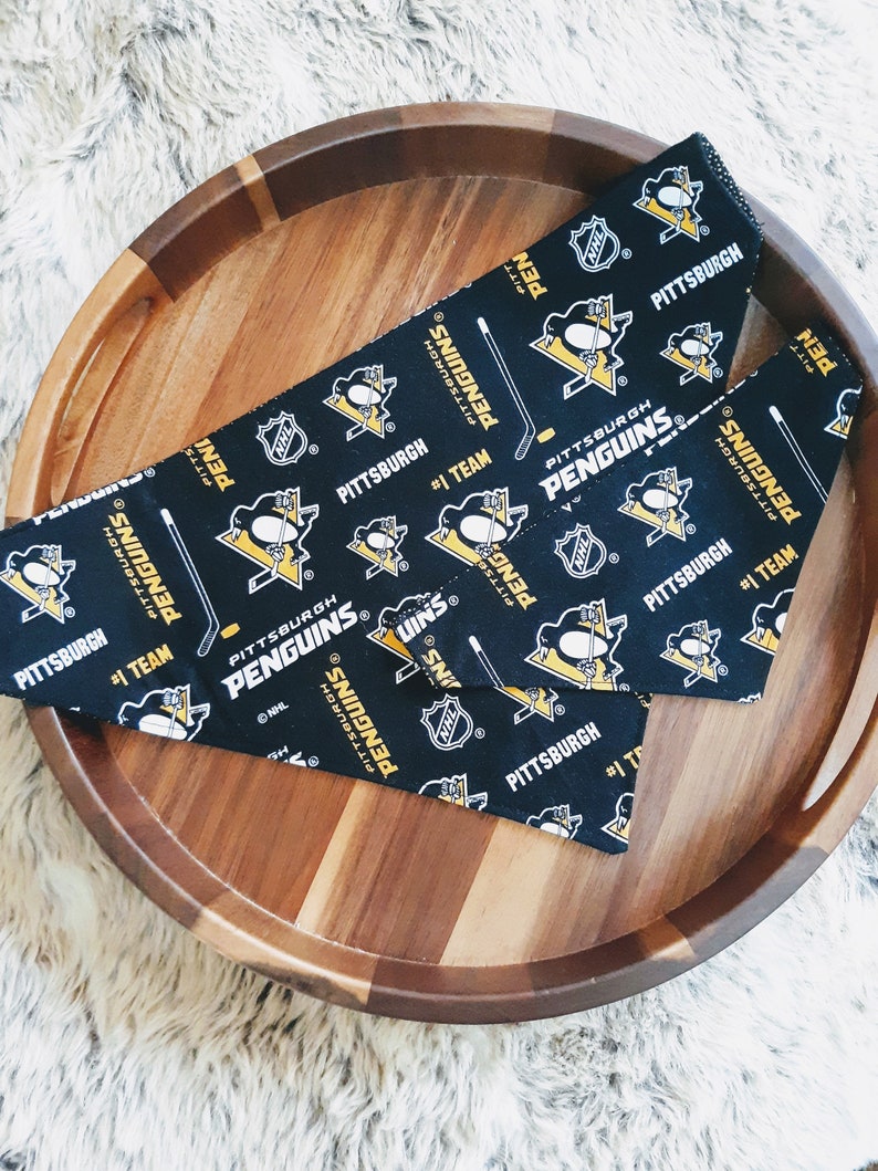 Over the Collar Bandana Pittsburgh Penguins Reversible Dog Bandana 3 Sizes