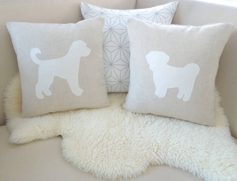 Dog Pillow Cover Pair Mix & Match Breed Etsy
