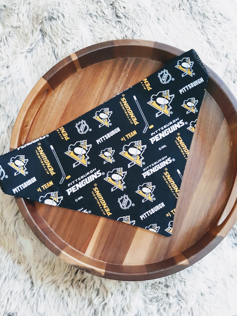 Over the Collar Bandana Pittsburgh Penguins Reversible Dog Bandana 3 Sizes