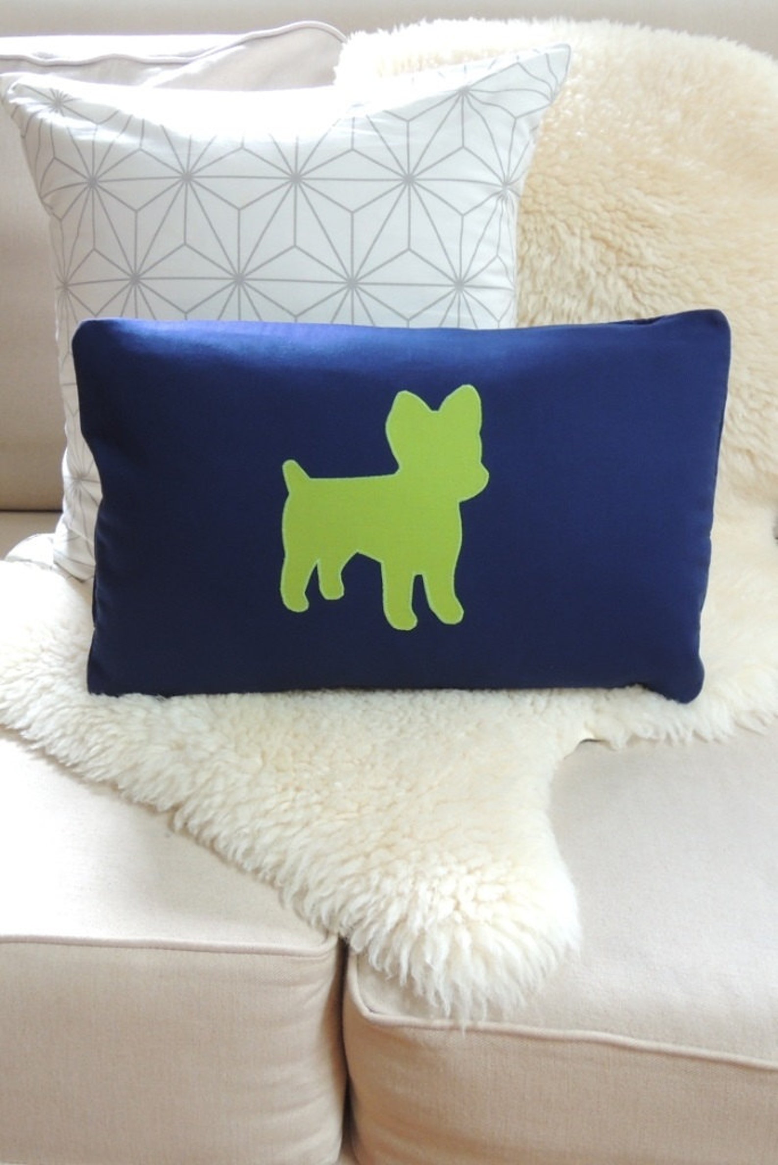 Yorkie Pillow Cover Customize Colors Etsy