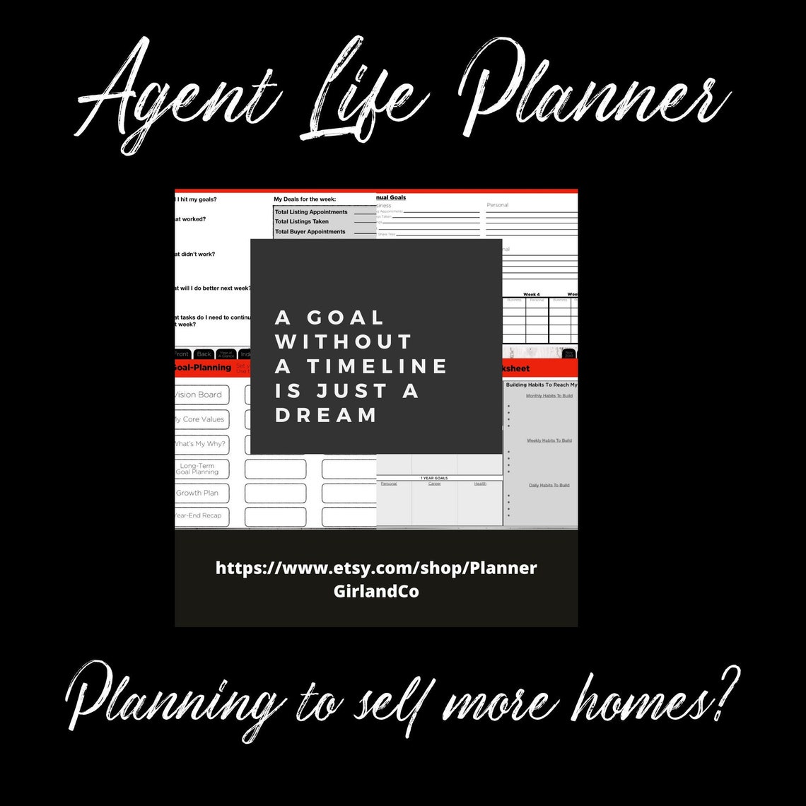 Real Estate Agent Goalplanning Goal Planner Real Estate Etsy UK