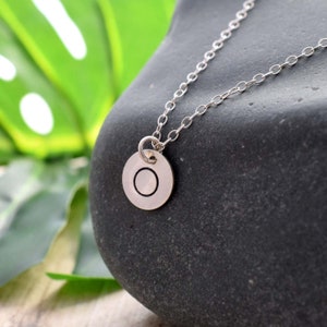 Silver circle necklace, karma circle necklace, symbol jewellery, mindful necklace ,yoga jewelry, mindfulness necklace, round symbol image 2