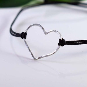 Heart Bracelet, silver wire heart, gift for her, best friend bracelet, thank you gift, love heart bracelet, symbolic heart image 4