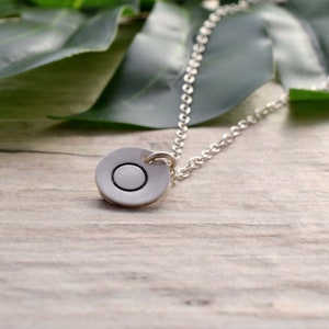 Silver circle necklace, karma circle necklace, symbol jewellery, mindful necklace ,yoga jewelry, mindfulness necklace, round symbol image 1