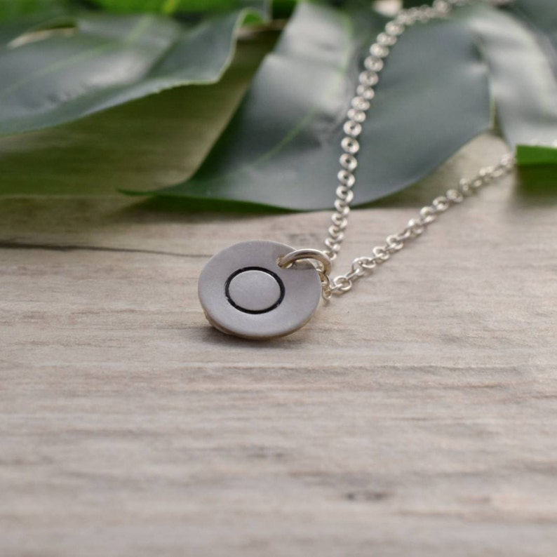 Silver circle necklace, karma circle necklace, symbol jewellery, mindful necklace ,yoga jewelry, mindfulness necklace, round symbol image 6