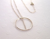 Silver Harmony Circle necklace, unisex silver necklace, minimalist jewelry, symbol pendant, simple, dainty, layering, boho chic, yoga, charm