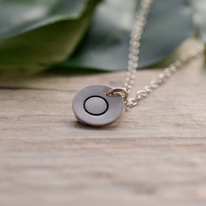 Silver circle necklace, karma circle necklace, symbol jewellery, mindful necklace ,yoga jewelry, mindfulness necklace, round symbol image 4