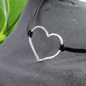 Heart Bracelet, silver wire heart, gift for her, best friend bracelet, thank you gift, love heart bracelet, symbolic heart image 8