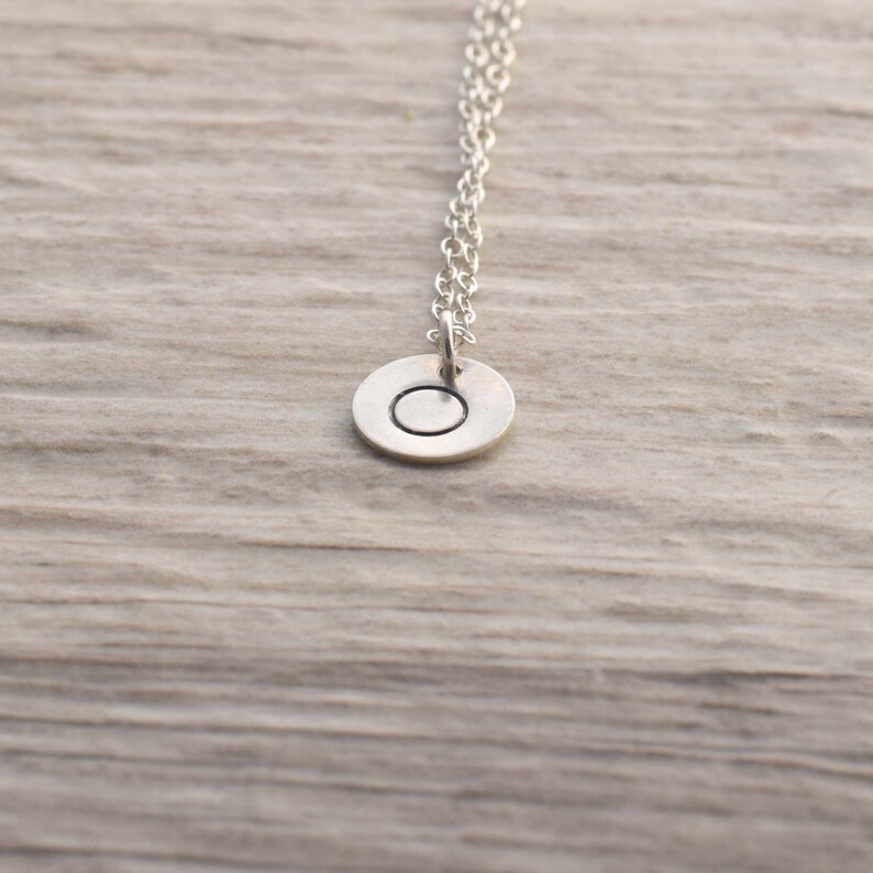 Silver circle necklace, karma circle necklace, symbol jewellery, mindful necklace ,yoga jewelry, mindfulness necklace, round symbol image 3