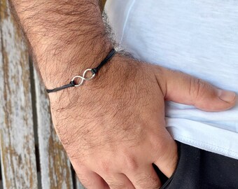 Men's Infinity bracelet, silver symbol, mindfulness, unisex bracelet, gift for him