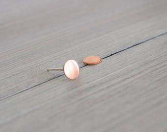 copper stud earrings, small round studs, dot ear studs, minimalist earrings, casual modern, everyday studs, tiny earrings, copper jewelry