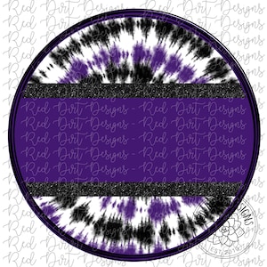 Mascot Team Blank Tie-Dye Purple Black Circle Logo PNG Sublimation File