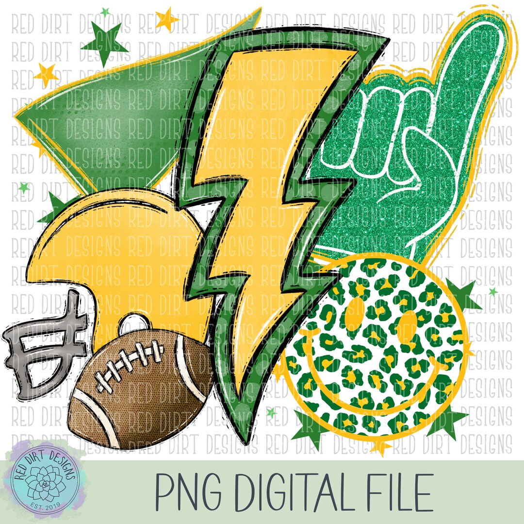 Football Green Yellow Sport Icon Mascot School Sport Team Spirit