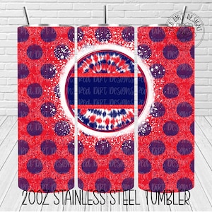 Mascot Team Spirit Tie Dye Red Navy Banner Tumbler Wrap jpeg Sublimation File