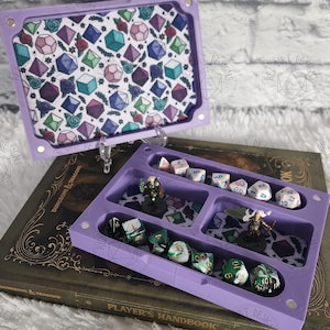 Dice Tray Storage DnD Dice Box Rolling Tray Dungeons and Dragons D&D TTRPG Table Top Role Play