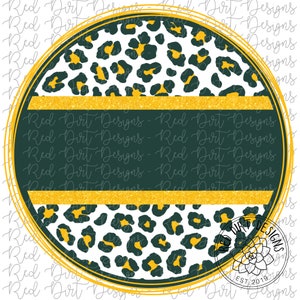 Mascot Team Blank Leopard Green Yellow Gold Circle Logo PNG Sublimation File