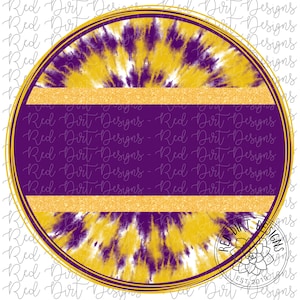 Mascot Team Blank Tie-Dye Purple Yellow Gold Circle Logo PNG Sublimation File