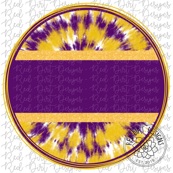 Mascot Team Blank Tie-Dye Purple Yellow Gold Circle Logo PNG Sublimation File