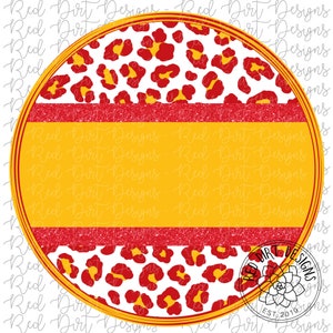 Mascot Team Blank Leopard Red Gold Yellow Circle Logo PNG Sublimation File