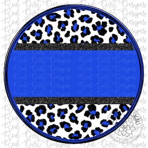 Mascot Team Blank Leopard Black Blue Circle Logo PNG Sublimation File
