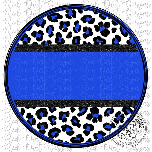 Mascot Team Blank Leopard Black Blue Circle Logo PNG Sublimation File