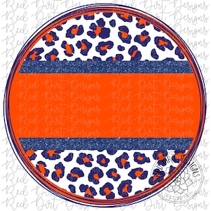 Mascot Team Blank Leopard Orange Blue Circle Logo PNG Sublimation File