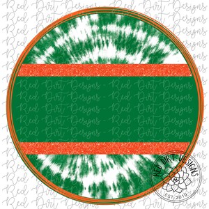 Mascot Team Blank Tie-Dye Kelly Orange Circle Logo PNG Sublimatiebestand
