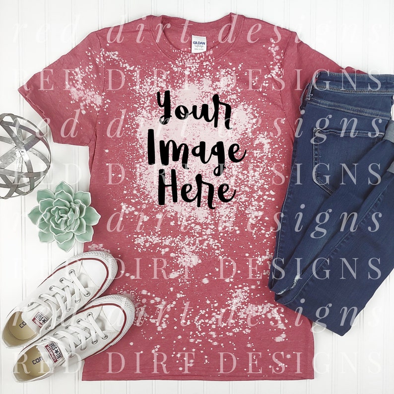 Download Tee Shirt Design Mock Up Gildan 640 Bleached Heather ...