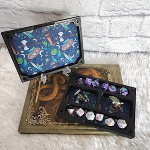 Dice Tray Storage DnD Dice Box Rolling Tray Dungeons and Dragons D&D TTRPG Table Top Role Play Pathfinder