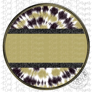 Mascot Team Blank Tie-Dye Black Gold Circle Logo PNG Sublimation File
