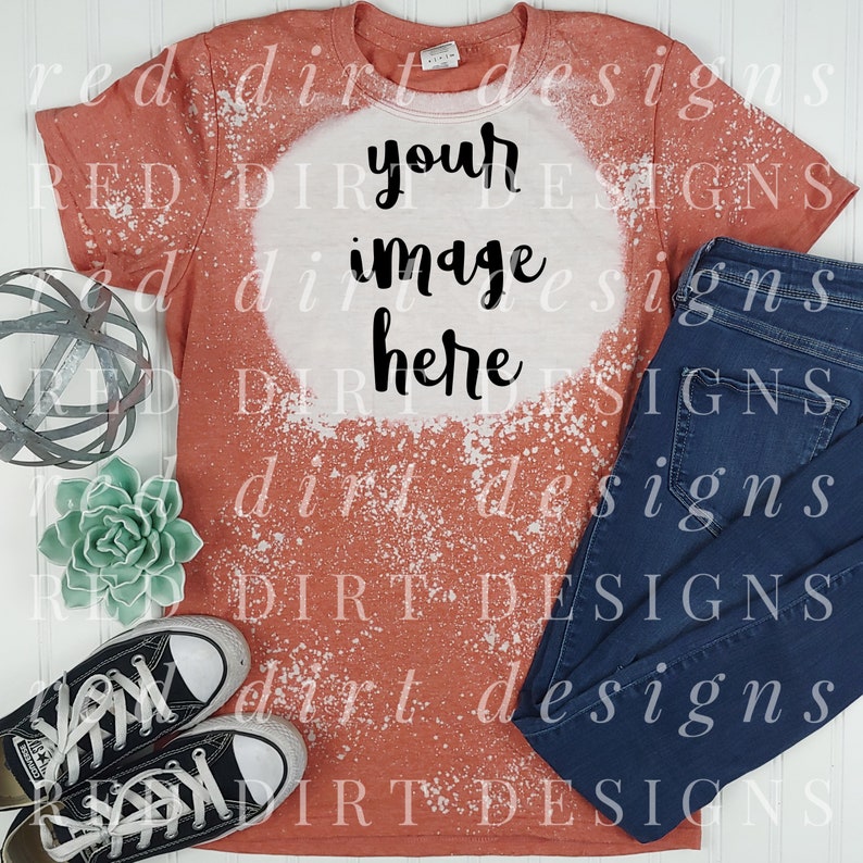 Download Tee Shirt Design Mock Up Gildan Softstyle 640 Bleached ...