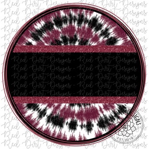 Mascot Team Blank Tie-Dye Black Maroon Burgundy Circle Logo PNG Sublimation File