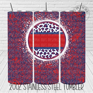 Mascot Team Spirit Leopard Red Navy Banner Tumbler Wrap jpeg Sublimation File