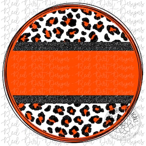 Maskottchen Team Blank Leopard Orange Schwarz Kreis Logo PNG Sublimationsdatei