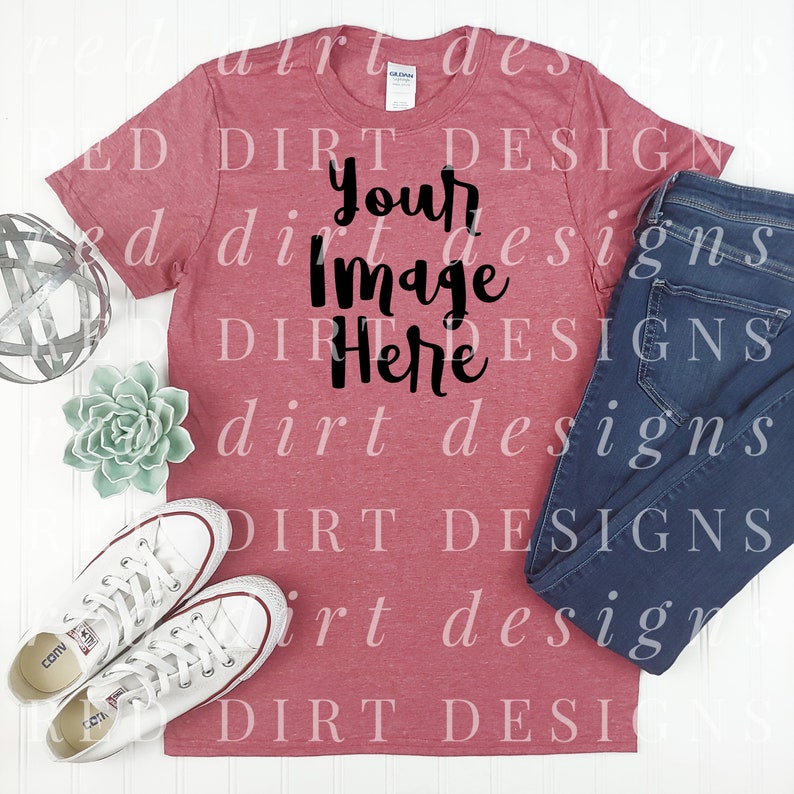 Download Tee Shirt Design Mock Up Gildan 640 Bleached Heather ...