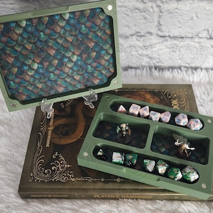 Dice Tray Storage DnD Dice Box Rolling Tray Dungeons and Dragons D&D TTRPG Table Top Role Play Pathfinder