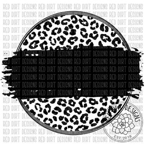 Mascot Team Blank Leopard White Black Circle Logo PNG Sublimation File