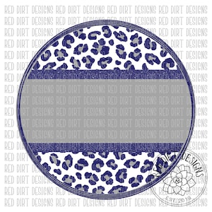 Mascot Team Blank Leopard Gray Dark Blue Circle Logo PNG Sublimation File