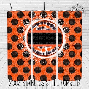 Mascot Team Spirit Tie Dye Orange Black Banner Tumbler Wrap jpeg Sublimation File