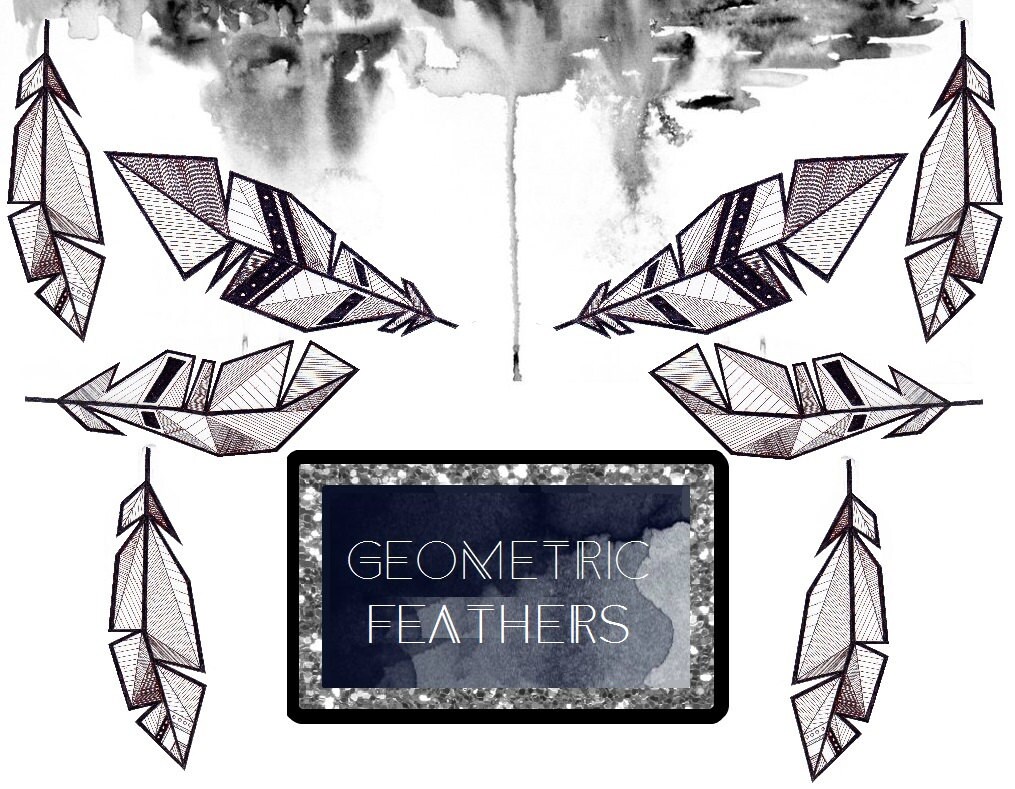 Hand Drawn Geometric Feather Digital Images Clip Art Biro Etsy Hand Drawn Geometric Feather Digital Images Clip Art Biro Etsy