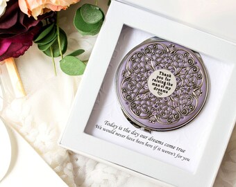 MAN OF DREAMS | Mother of the groom Compact Mirror | Thank you for raising the man of my dreams| Thank you Wedding mothers Gift