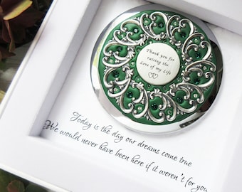 Thank you for raising the LOVE of MY LIFE | Mother of Bride, Mother of the Bride Groom Gift, Compact Custom Color Mirror, Crystals