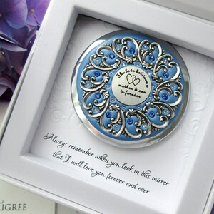 Compact mère et fils NOUVEAU ! Carte mère je t'aime haut de gamme, couleur personnalisée, bouton poussoir miroir, avec vrais cristaux