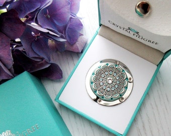 ELIGE TU COLOR / Gancho para colgar carteras de dama de honor con piedra central para regalos de despedida de soltera de damas de honor