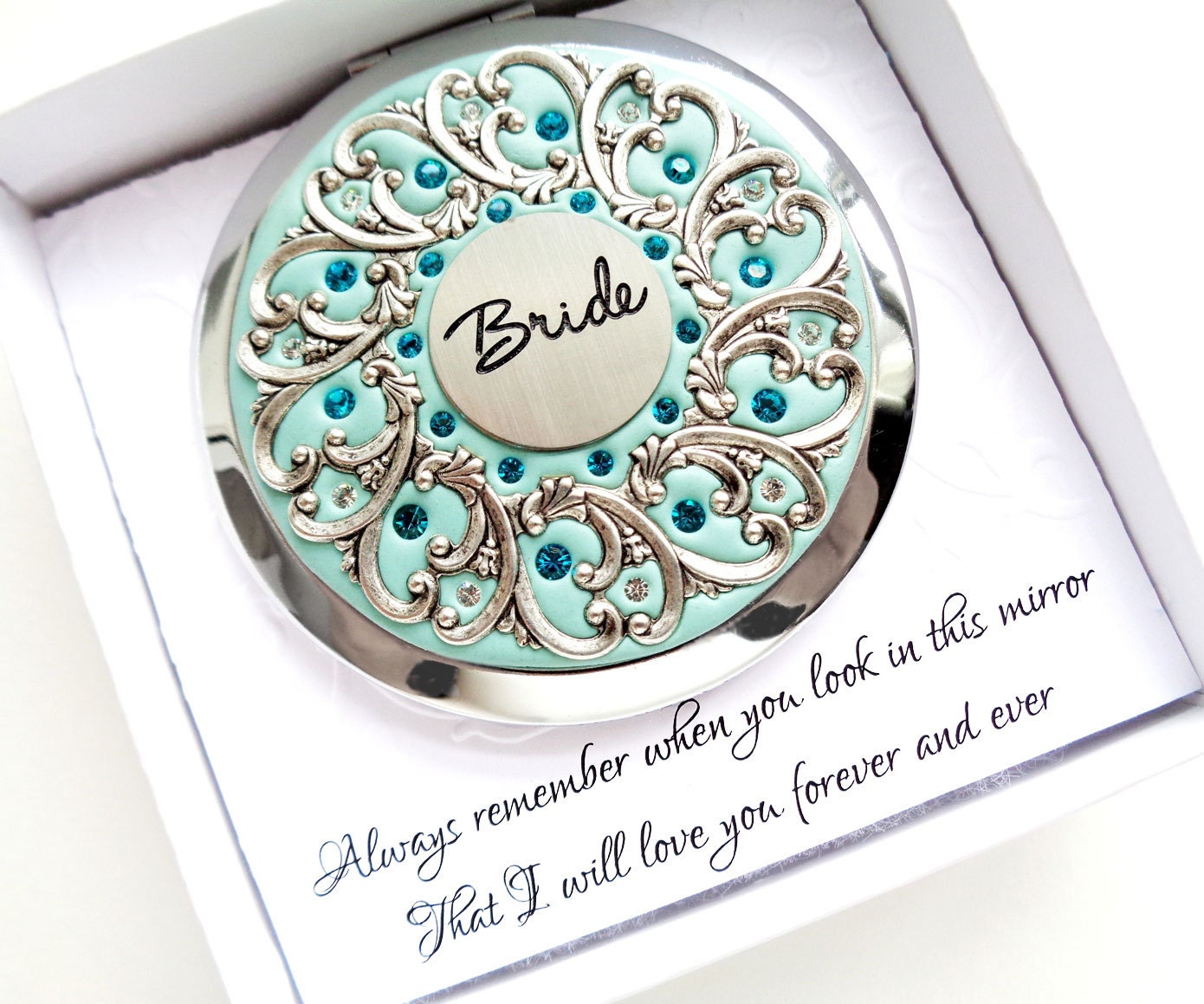 Something Blue Bridal Gift Bridal Compact Mirror Unique Etsy