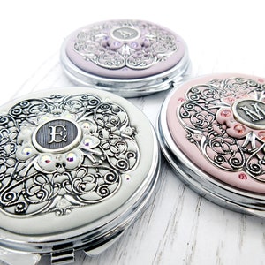 CHOISISSEZ VOTRE COULEUR | Miroir compact de demoiselle d'honneur cadeau personnalisé pour demoiselles d'honneur emballage cadeau gratuit Miroir compact de mariage avec emballage cadeau gratuit
