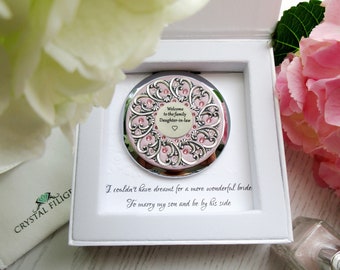 Bride Gift from Mother-in-Law| Bride Gift | Mother-in-law gift for Bride |  Compact Mirror Gift, Bridal Compact Mirror, Unique Bridal Gift